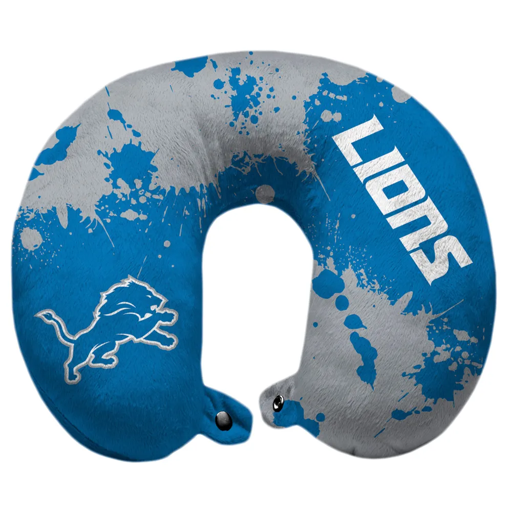 Lids Detroit Lions Splatter Polyester Snap Closure Travel Pillow - Blue