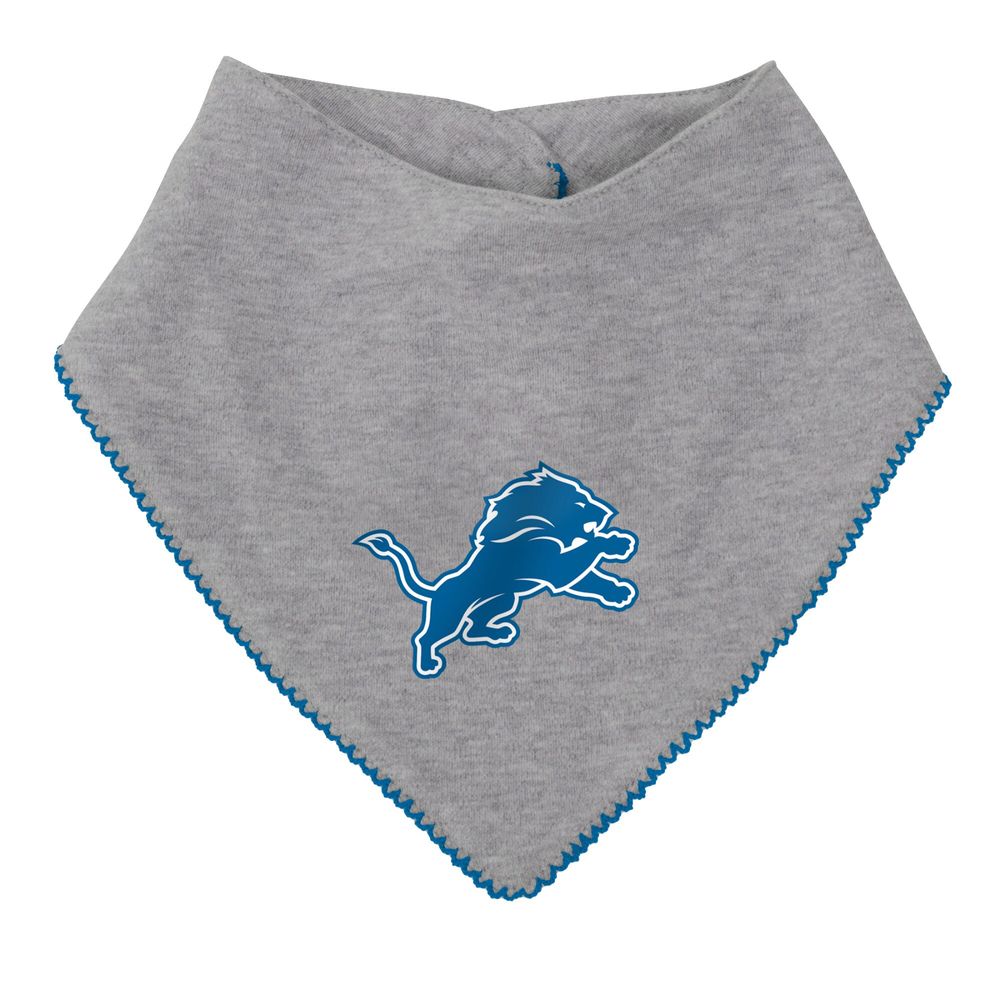 Outerstuff Girls Newborn & Infant Blue/Heathered Gray Detroit Lions All The  Love Bodysuit Bib & Booties Set