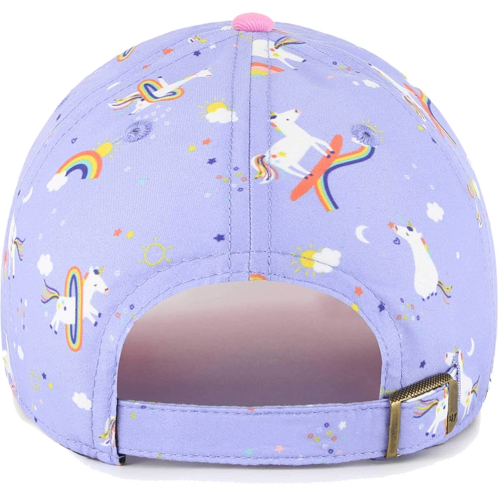 Girls Preschool '47 Lavender Detroit Lions Unicorn Clean Up Adjustable Hat