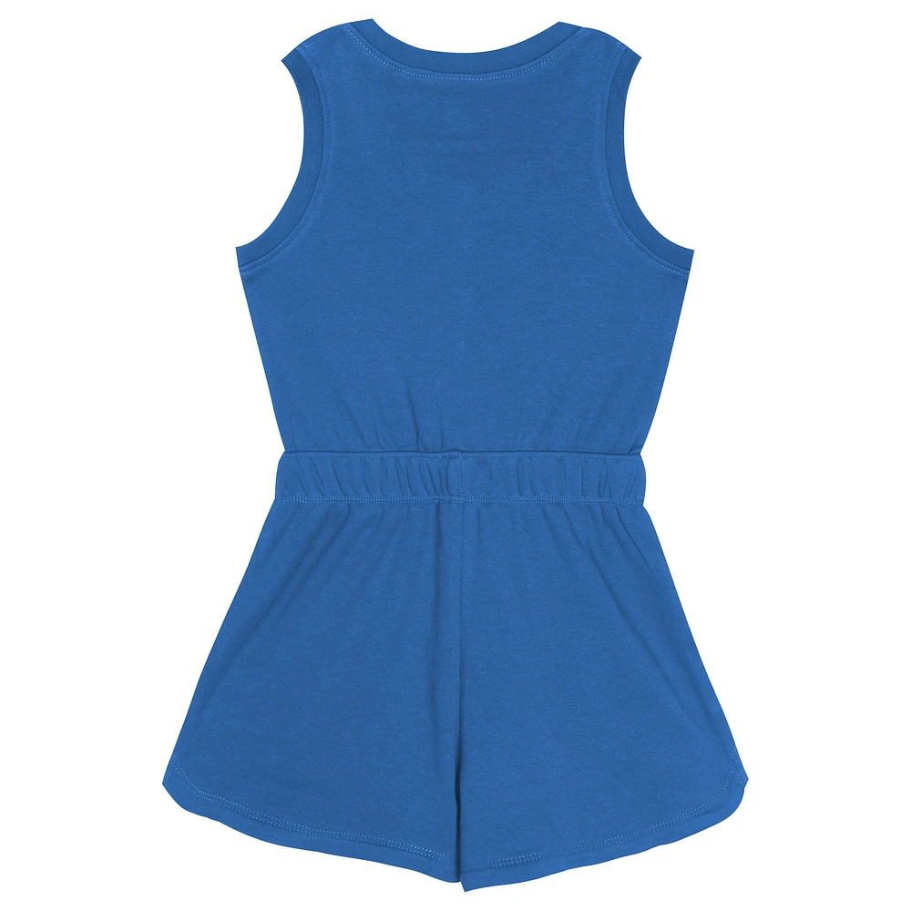 Girls Toddler Blue Detroit Lions Super Girl Romper