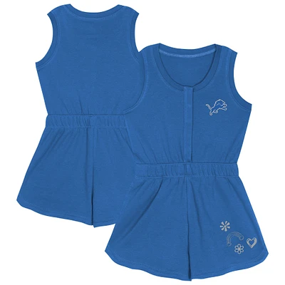Girls Toddler Blue Detroit Lions Super Girl Romper