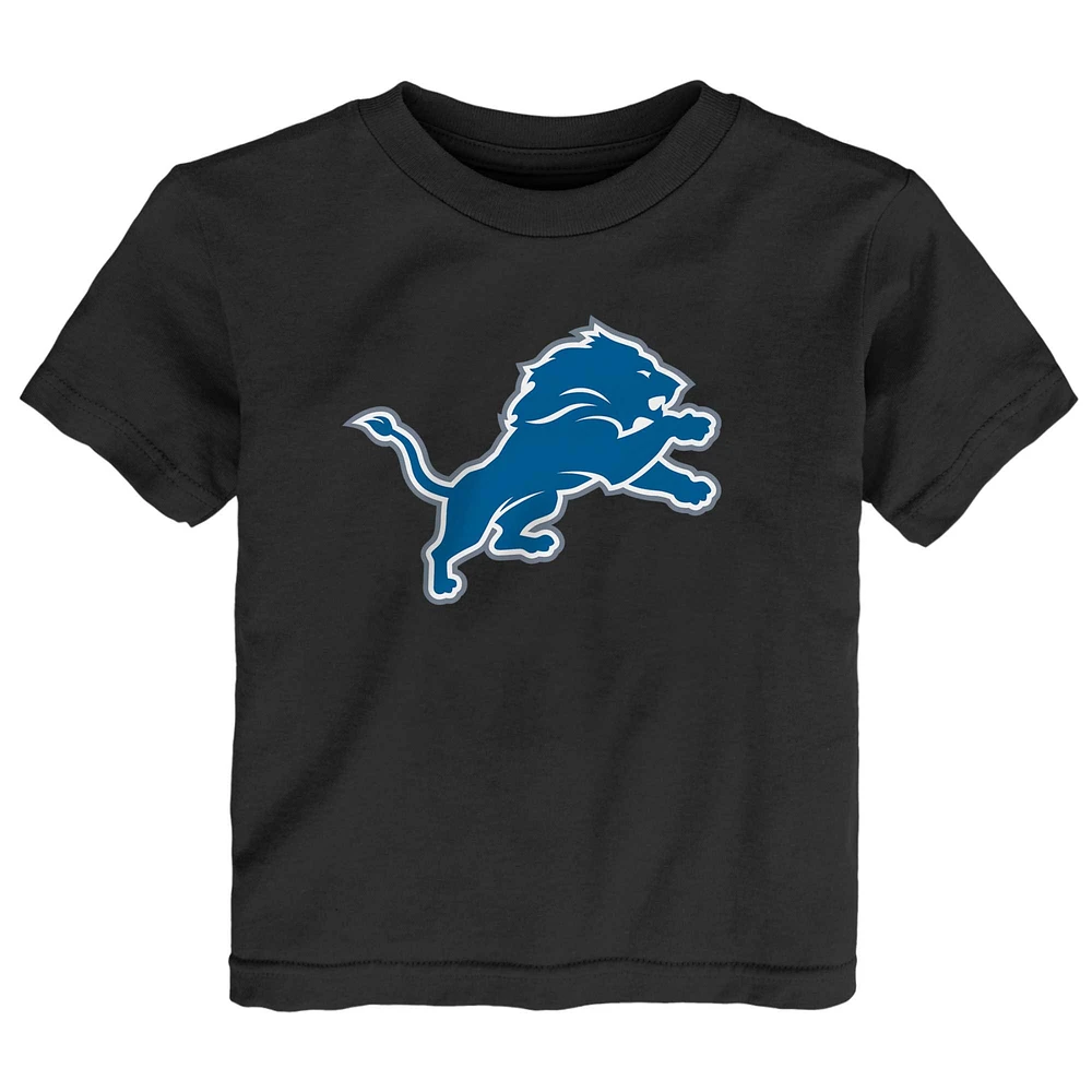 T-shirt noir avec logo principal des Detroit Lions pour bébé