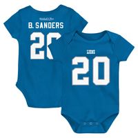 Infant Mitchell & Ness Barry Sanders Blue Detroit Lions Mainliner Retired Player Name Number Bodysuit