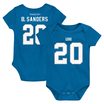 Mitchell & Ness Barry Sanders Blue Detroit Lions Mainliner Nom et numéro du joueur retraité Body