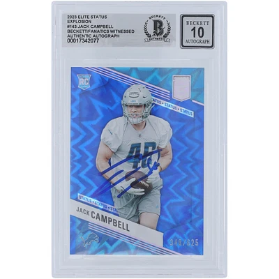 Jack Campbell Detroit Lions Autographed 2023 Panini Donruss Elite Status Explosion #143 #/625 Beckett Fanatics Witnessed Authenticated 10 Rookie Card 