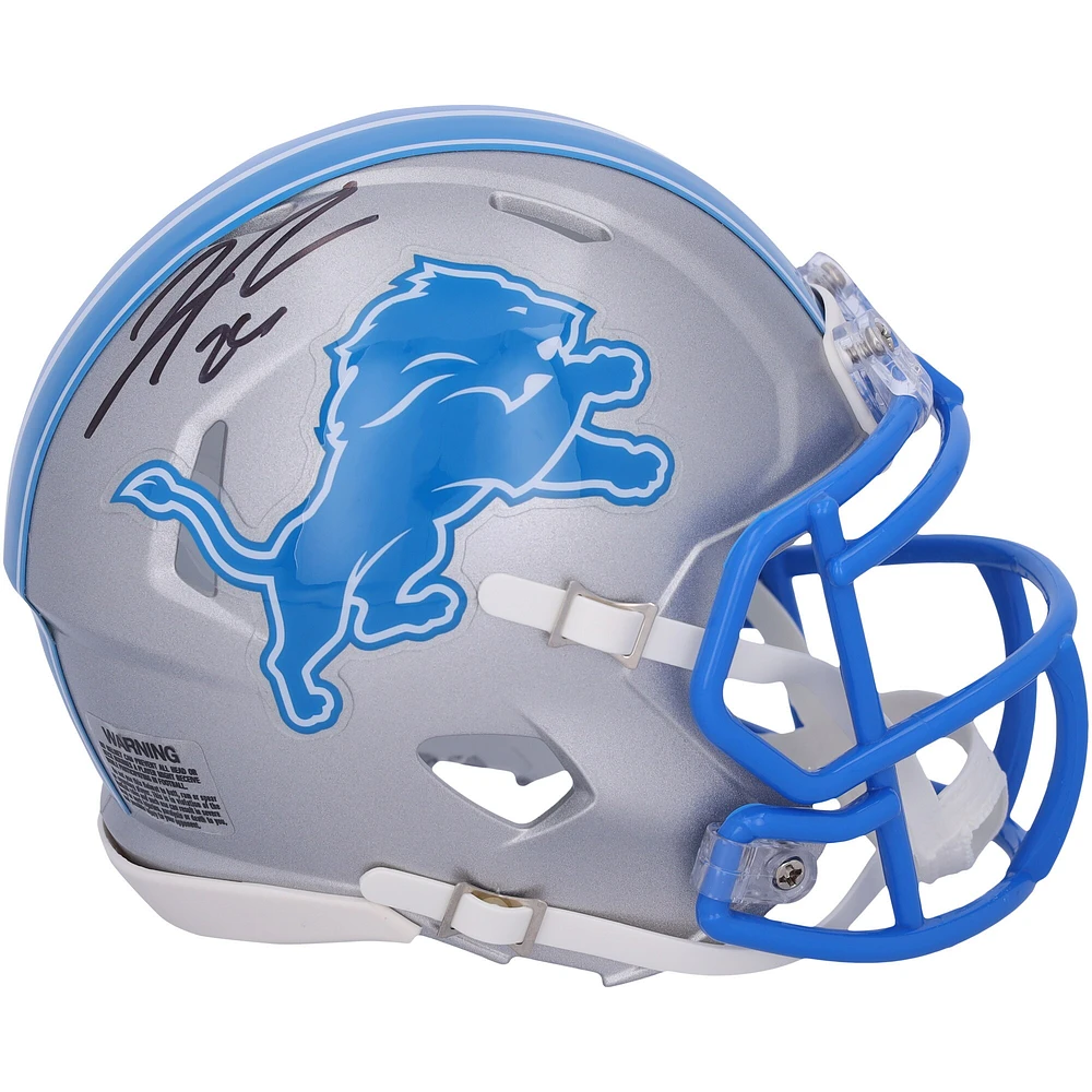 Jahmyr Gibbs Detroit Lions Autographed 2024 Riddell Speed Mini Helmet