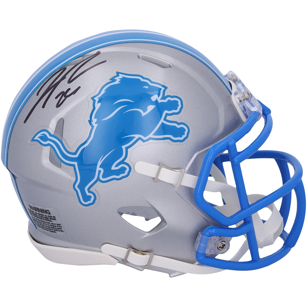 Jahmyr Gibbs Detroit Lions Autographed 2024 Riddell Speed Mini Helmet