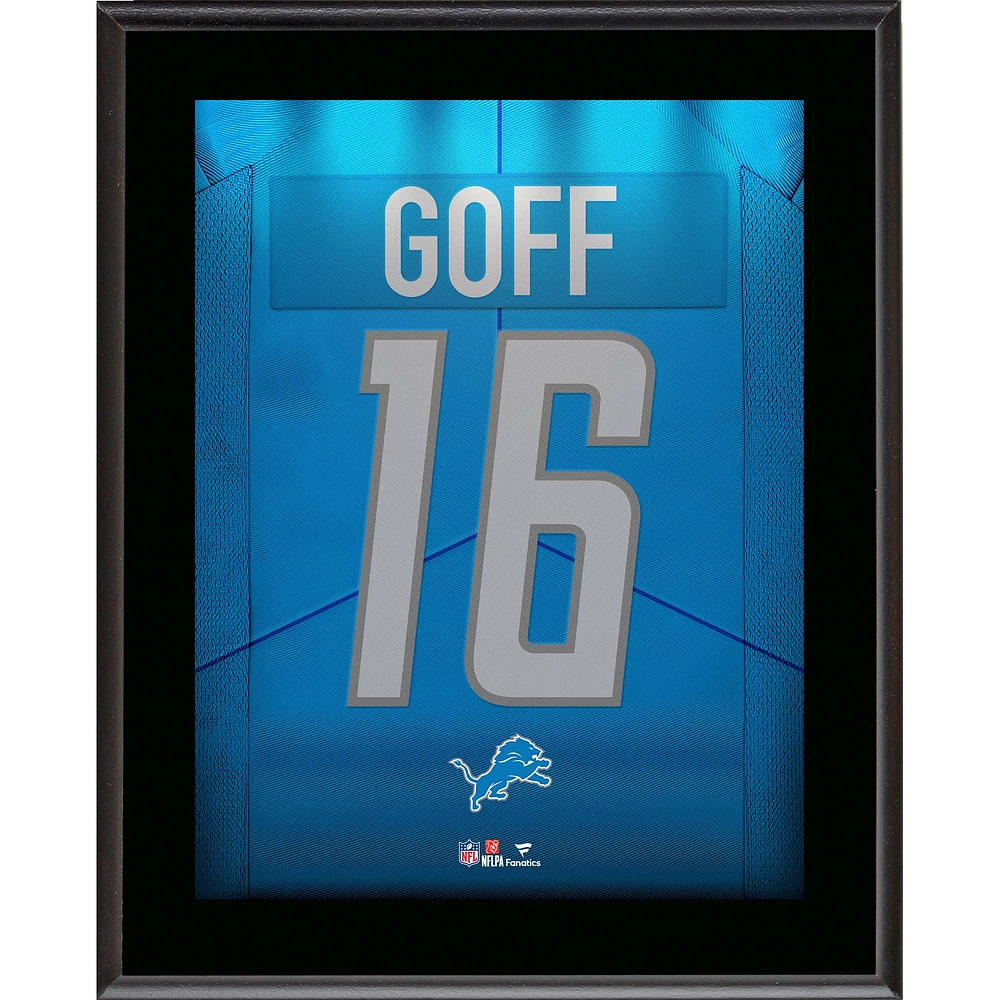 Jared Goff Detroit Lions 10.5" x 13" Jersey Number Sublimated Player Plaque