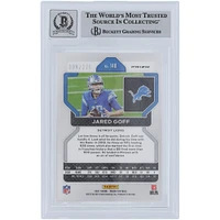 Jared Goff Detroit Lions Autographed 2021 Panini Prizm Purple Ice #148 #/225 Beckett Fanatics Witnessed Authenticated 9/10 Card 