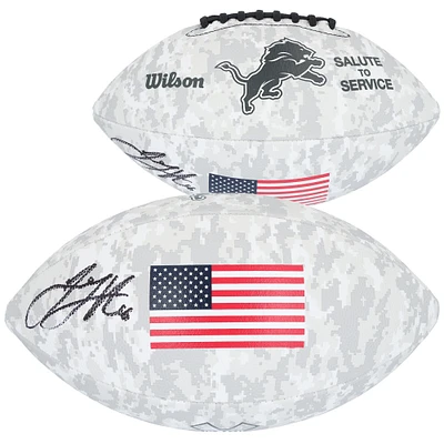 Ballon de football Wilson autographié par Jared Goff des Lions de Détroit en hommage au service 2024