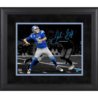 Jeff Okudah Detroit Lions Facsimile Signature Framed 11 x 14 Spotlight  Photograph