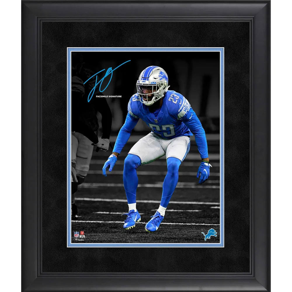 Jeff Okudah Detroit Lions Fanatics Authentic Facsimile Signature Framed 11'  x 14' Spotlight Photograph