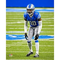 Jeff Okudah Detroit Lions Unsigned Defensive Stance Photograph