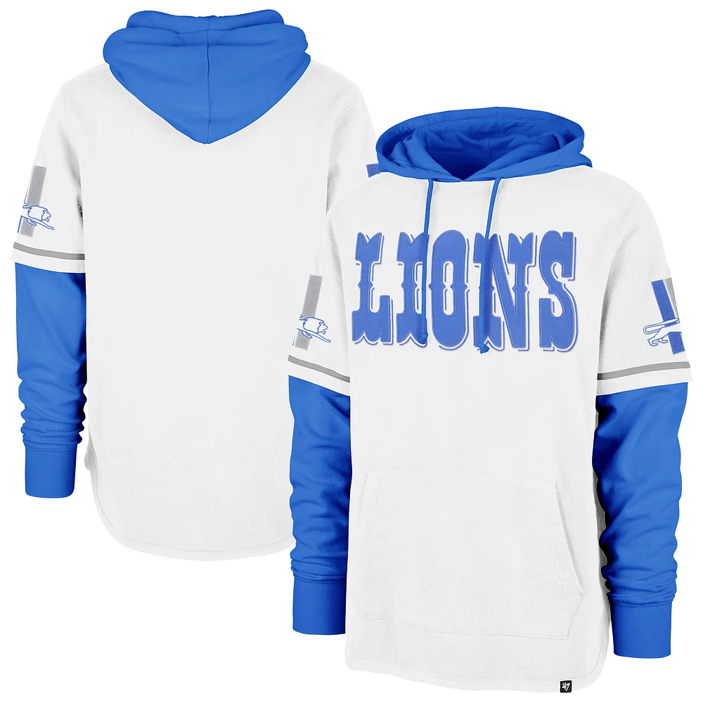 Sweat à capuche blanc '47 Detroit Lions Throwback Shortstop pour homme