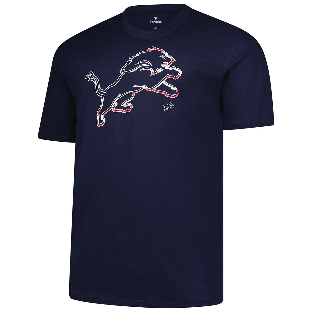 Men's Fanatics  Navy Detroit Lions Big & Tall Americana T-Shirt