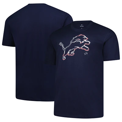 Men's Fanatics  Navy Detroit Lions Big & Tall Americana T-Shirt