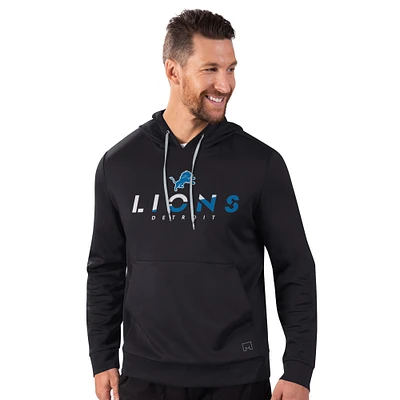 Men's MSX by Michael Strahan  Black Detroit Lions Performance Pullover Hoodie