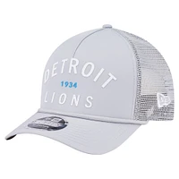 Men's New Era  Gray Detroit Lions Active Minimalist M-Crown A-Frame 9FORTY Adjustable Hat