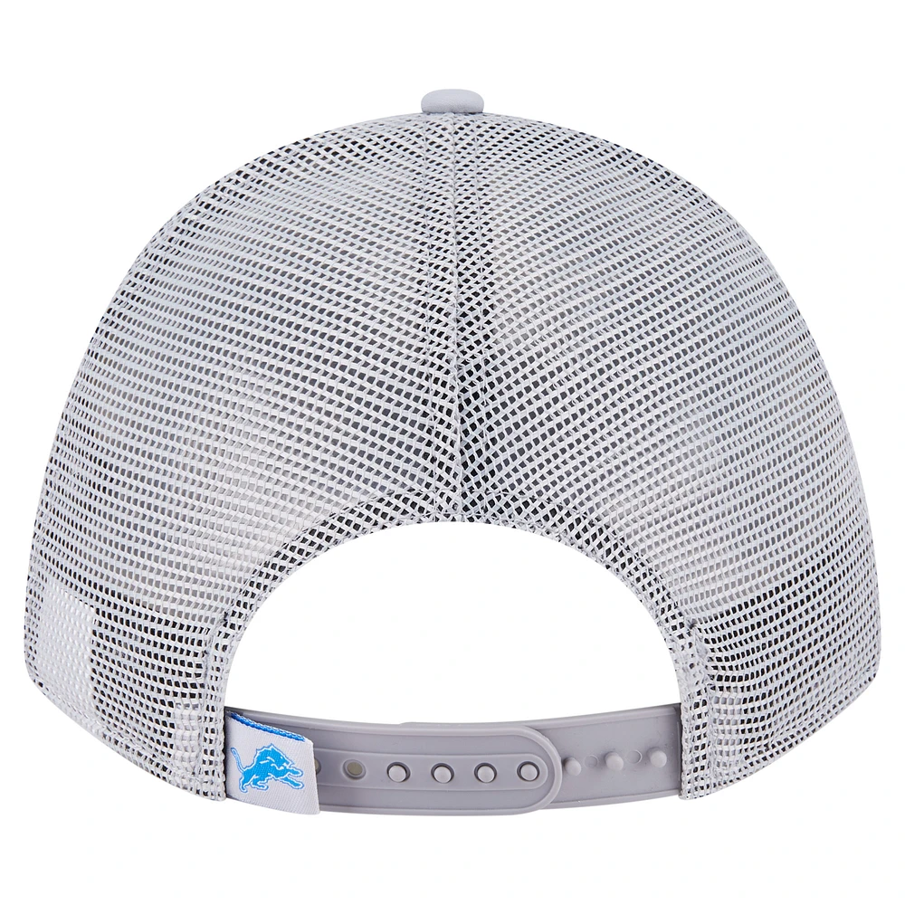 Men's New Era  Gray Detroit Lions Active Minimalist M-Crown A-Frame 9FORTY Adjustable Hat