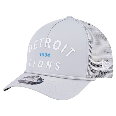 Men's New Era  Gray Detroit Lions Active Minimalist M-Crown A-Frame 9FORTY Adjustable Hat