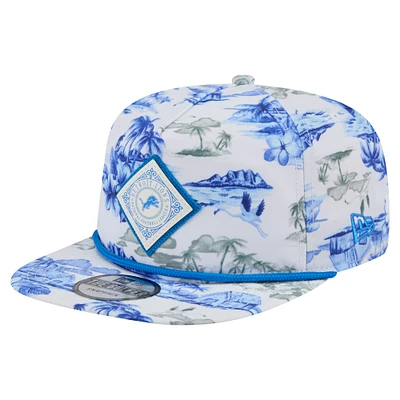 Casquette de golf à snapback blanche Detroit Lions Adventure New Era pour homme