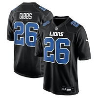 Maillot Nike Jahmyr Gibbs pour homme, noir carbone, Detroit Lions Fashion