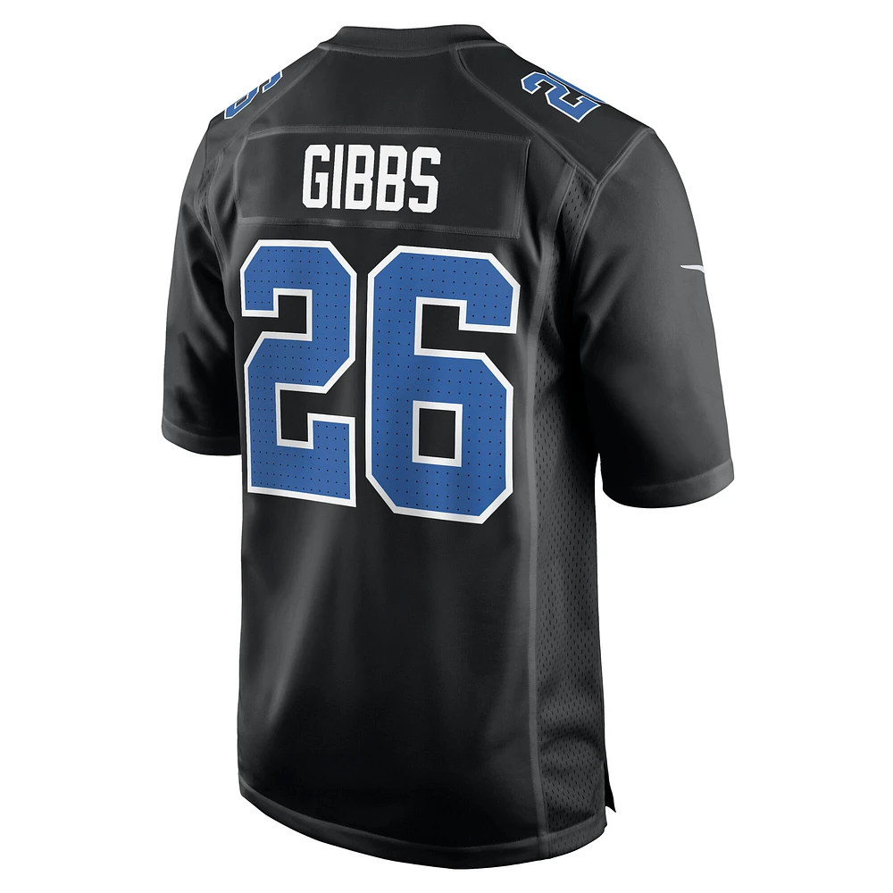 Men's Nike Jahmyr Gibbs Carbon Black Detroit Lions Fashion Jersey