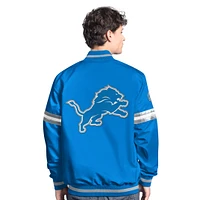 Men's Starter  Blue Detroit Lions Scout Full-Snap Varsity Jacket