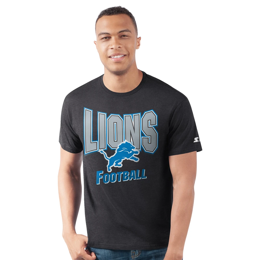 Men's Starter Heather Black Detroit Lions Prime Time T-Shirt
