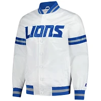 Veste universitaire blanche à boutons-pression Detroit Lions Scout pour homme