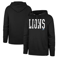 Men's '47 Black Detroit Lions Dime Headline Pullover Hoodie