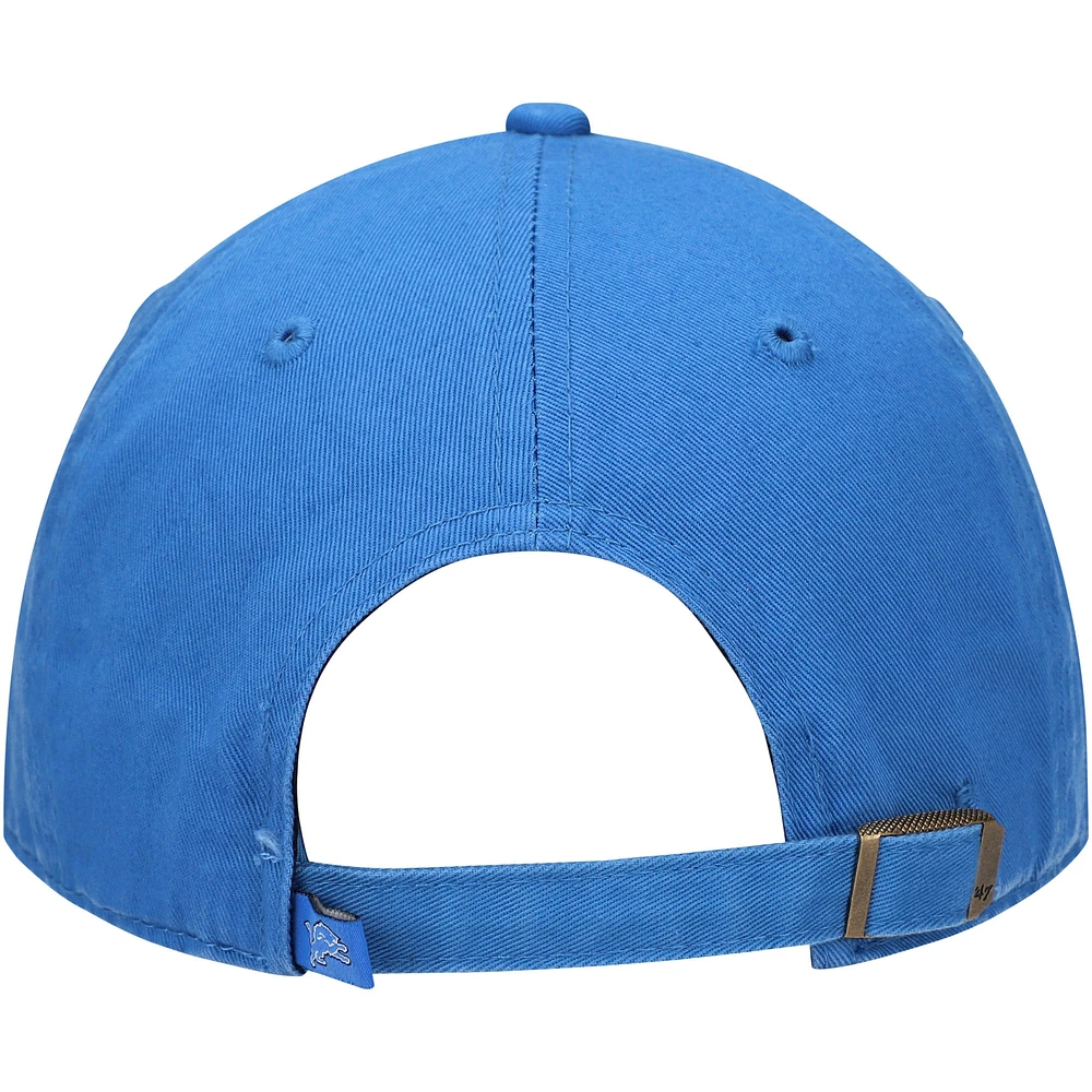 Men's '47 Blue Detroit Lions Primary Clean Up Adjustable Hat