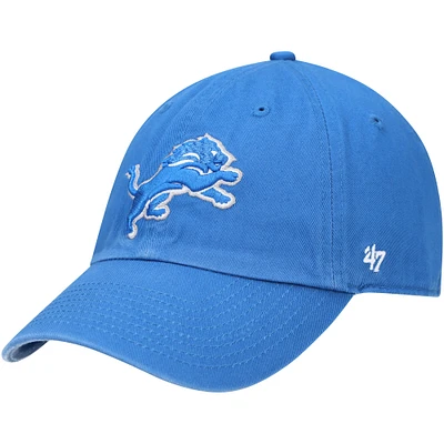 Men's '47 Blue Detroit Lions Primary Clean Up Adjustable Hat