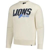 Men's '47  Cream Detroit Lions Locked Headline Pullover Sweatshirt