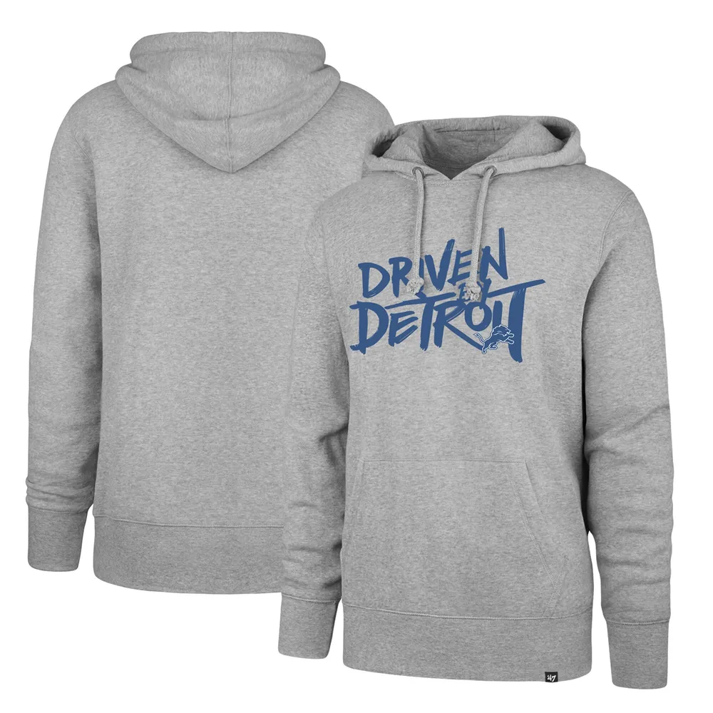 Women's Antigua Heathered Gray Detroit Lions Victory Pullover Hoodie