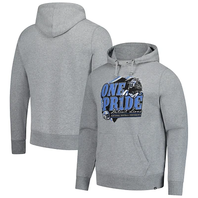 Men's '47  Gray Detroit Lions Regional Headline Pullover Hoodie