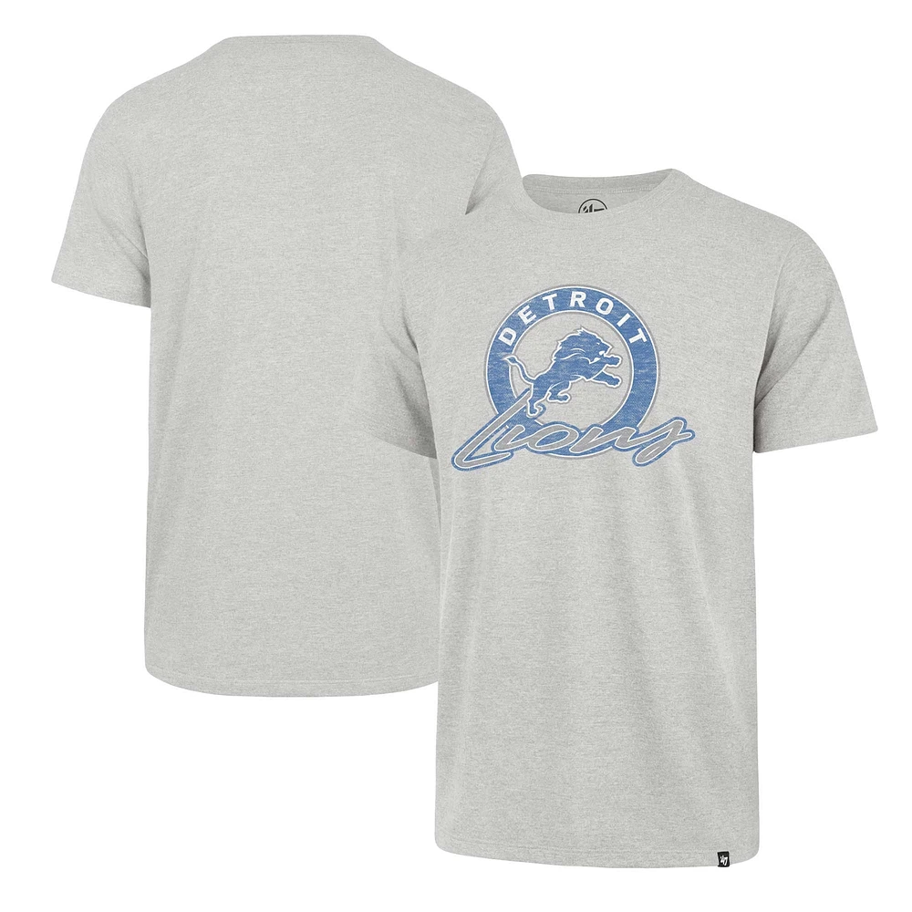 Men's '47 Gray Detroit Lions Ringtone Franklin T-Shirt