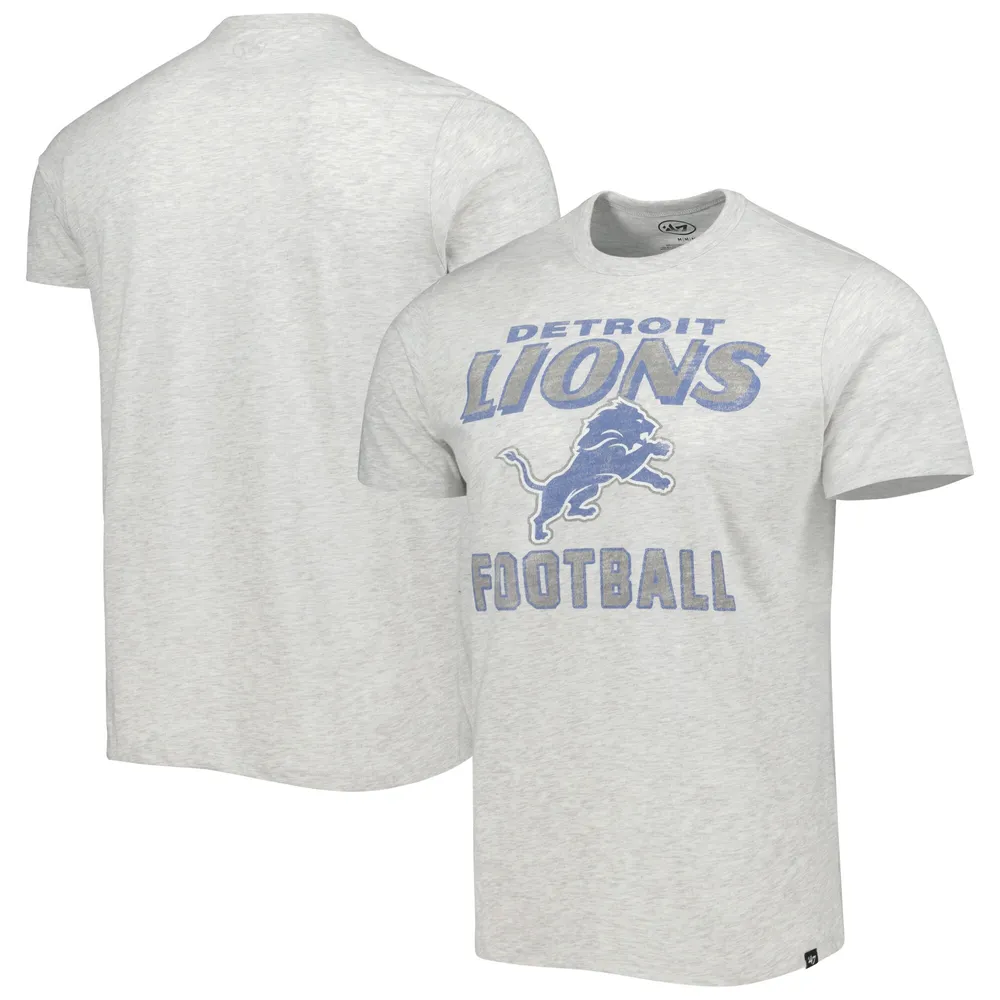 Detroit Lions 47 Brand Men's White Wash Long Sleeve T-Shirt Tee Small