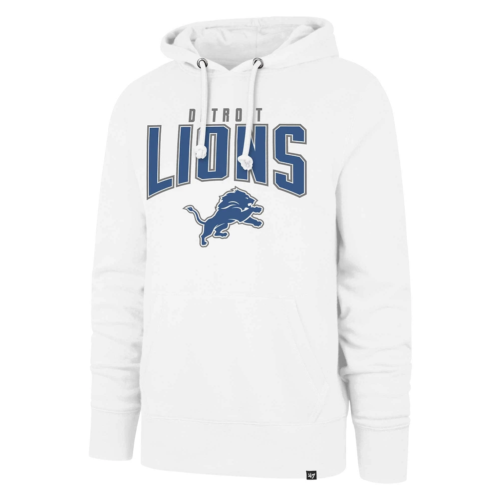 Men's '47 White Detroit Lions Elements Arch Headline Pullover Hoodie