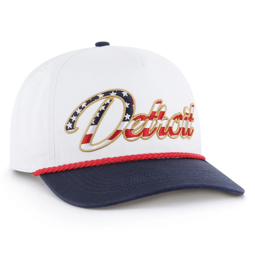 Men's '47 White Detroit Lions Patriotic Overhand Hitch Adjustable Hat