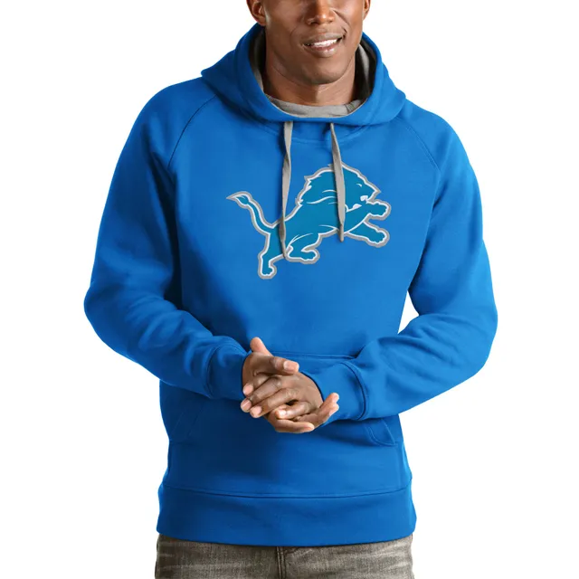 Antigua Detroit Lions Mens Grey Victory Long Sleeve Hoodie