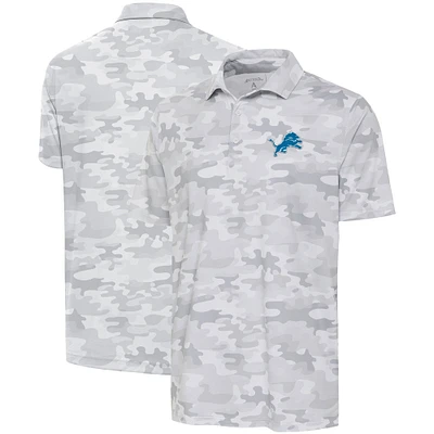 Men's Antigua White Detroit Lions Collide Polo