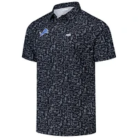 Men's Columbia PFG Black Detroit Lions Super Slack Tide Omni-Wick Button-Up Shirt