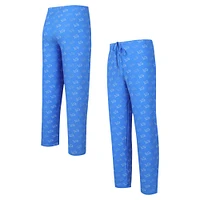 Men's Concepts Sport Blue Detroit Lions Record Allover Print Knit Pants