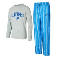 Men's Concepts Sport Detroit Lions Petition Long Sleeve T-Shirt & Pants Sleep Set