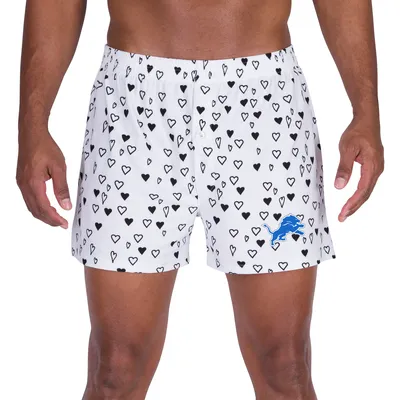 Detroit Lions Concepts Sport Epiphany Allover Print Boxer Shorts - White