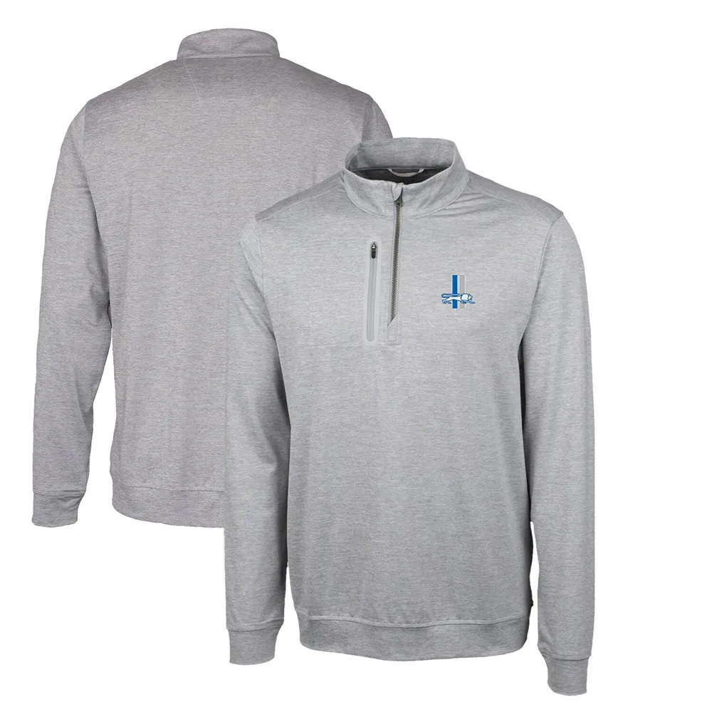 Lids Detroit Lions Cutter & Buck Stealth Heathered Throwback Logo  Quarter-Zip Pullover Top