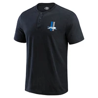 Men's Darius Rucker Collection by Fanatics Black Detroit Lions Washed Henley T-Shirt