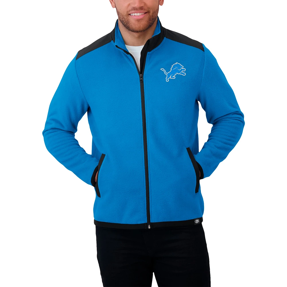 Veste polaire à fermeture éclair intégrale pour homme Darius Rucker Collection by Fanatics Blue Detroit Lions Color Block