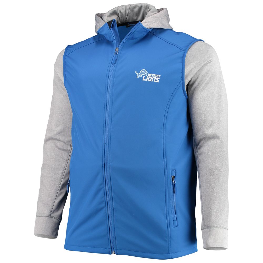 Men's Dunbrooke Blue/Gray Detroit Lions Big & Tall Alpha Full-Zip Hoodie Jacket